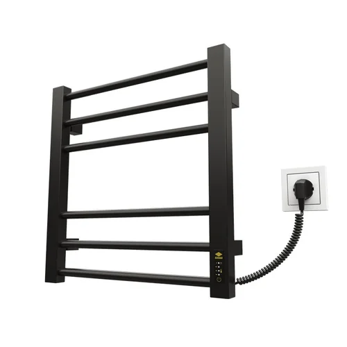 KOSSER Step 500x500/6 ER Elektrinis rankšluosčių džiovintuvas juodas su laikmačiu image 2