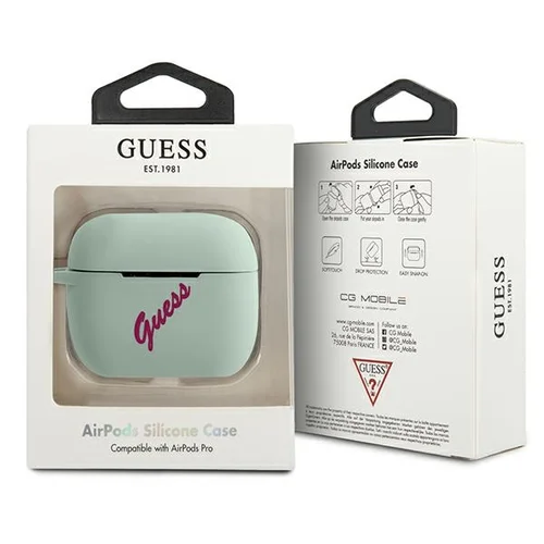 Guess GUACAPLSVSBF silikoninis AirPods Pro dėklas, mėlyna-fuksija image 3