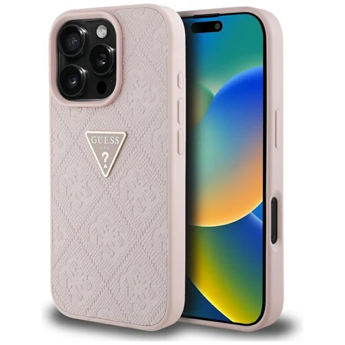 Guess Hot Stamp 4G dėklas iPhone 16 Pro Max, rožinis image 1