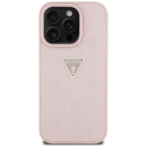 Guess Hot Stamp 4G dėklas iPhone 16 Pro Max, rožinis image 3