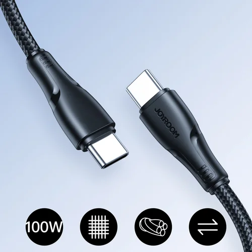 Joyroom S-A11 Surpass USB-C–USB-C 60 W 0,25 m kabelis, juodas image 2