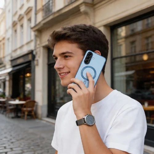 Tech-Protect MagFlex MagSafe dėklas Samsung Galaxy A57 5G, skaidrus mėlynas image 3