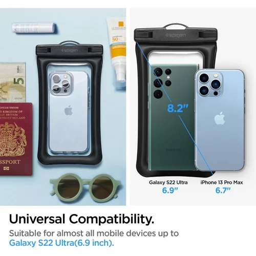Spigen Aqua Shield A610 vandeniui atsparus dėklas, juodas image 3
