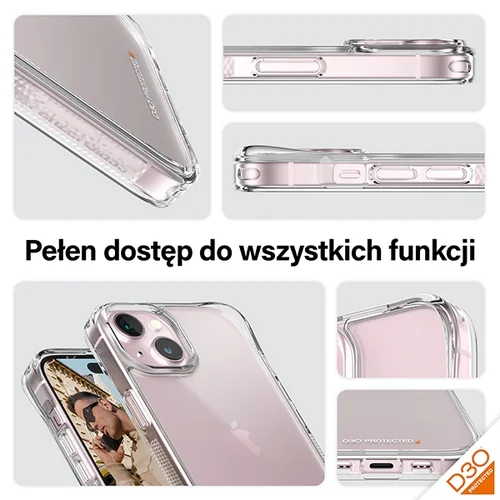 PanzerGlass HardCase D3O dėklas iPhone 15/14/13, skaidrus image 3