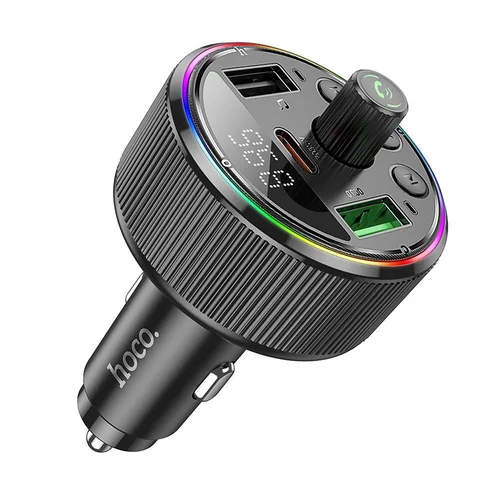 HOCO E82 automobilinis FM Bluetooth siųstuvas 30 W, juodas image 1