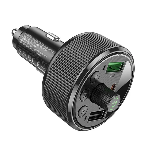 HOCO E82 automobilinis FM Bluetooth siųstuvas 30 W, juodas image 2