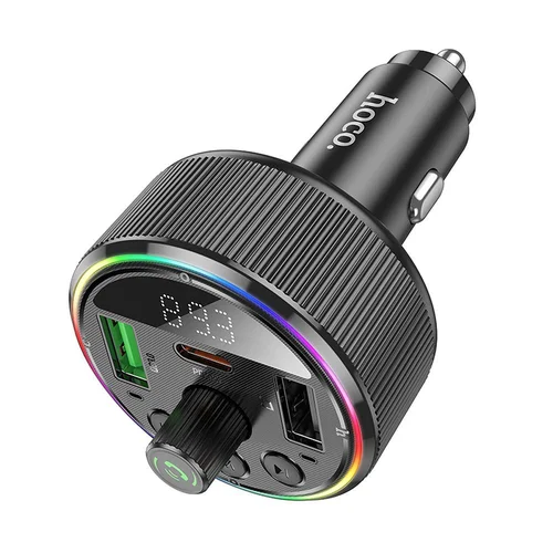 HOCO E82 automobilinis FM Bluetooth siųstuvas 30 W, juodas image 3