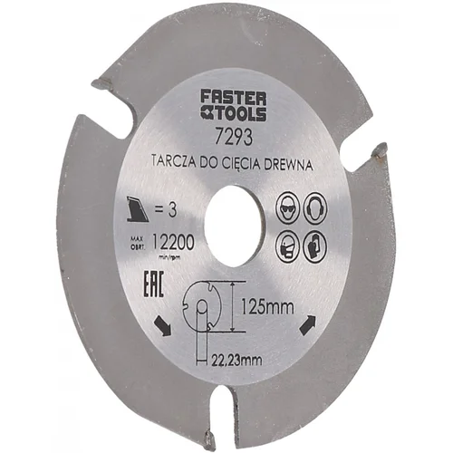 Faster Tools TCT diskinis pjūklas 125×22,2 mm, 3 dantys (mangano) image 1