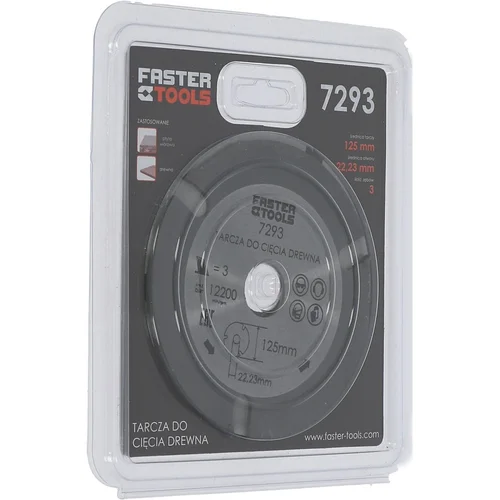 Faster Tools TCT diskinis pjūklas 125×22,2 mm, 3 dantys (mangano) image 2