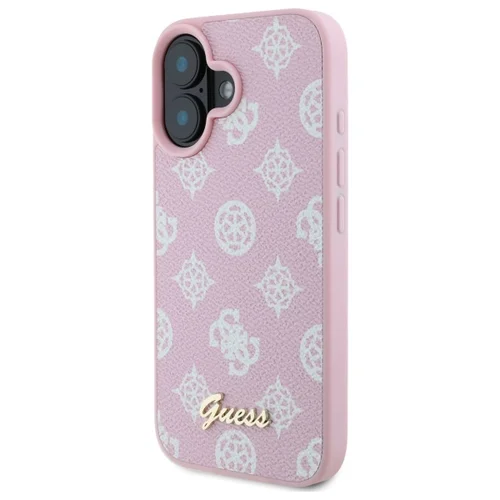 Guess Peony Script MagSafe dėklas iPhone 16, rožinis image 2