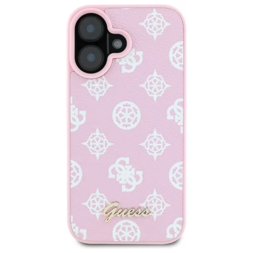 Guess Peony Script MagSafe dėklas iPhone 16, rožinis image 3