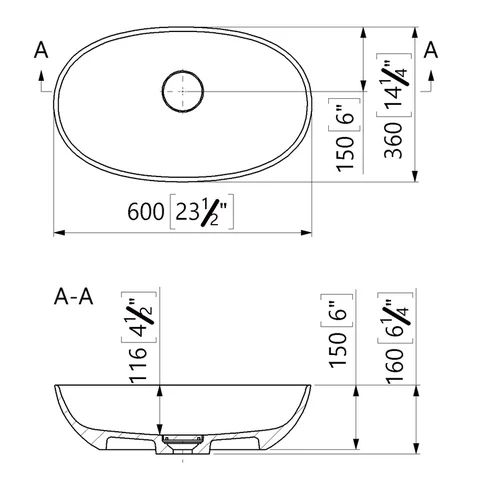 BLU NAVE 60X36 Akmens masė Praustuvas image 2
