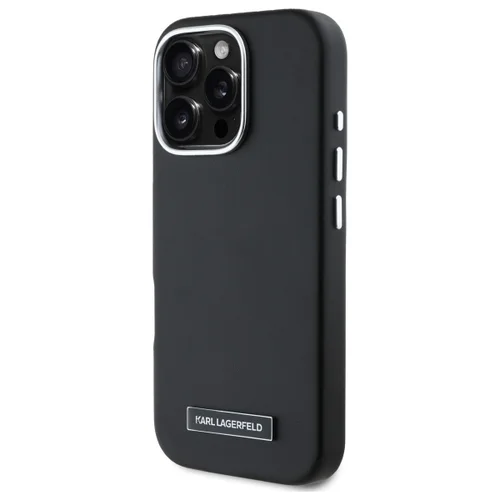 Karl Lagerfeld FW Metal Plate MagSafe dėklas iPhone 16 Pro, juodas image 2
