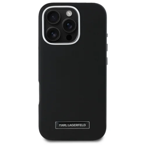 Karl Lagerfeld FW Metal Plate MagSafe dėklas iPhone 16 Pro, juodas image 3