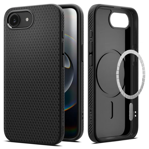 Spigen Liquid Air Mag MagSafe dėklas iPhone 16e, matinis juodas image 1