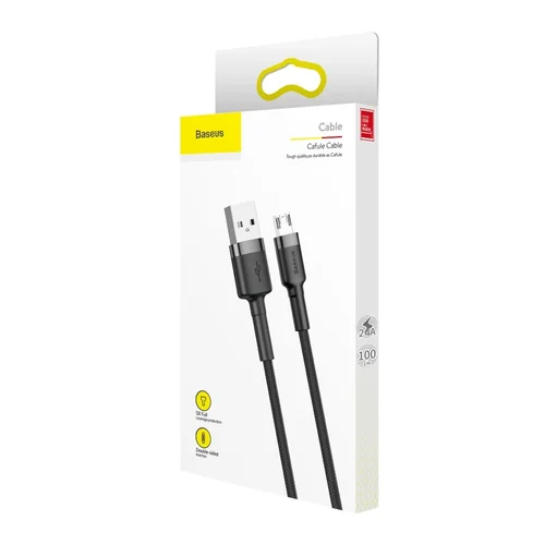 Baseus Cafule microUSB kabelis 1.0 m Pilkas-juodas CAMKLF-BG1 image 2
