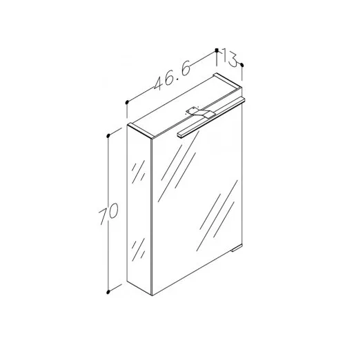 Raguvos Baldai Veidrodinė spintelė 46 cm LED IP44 2102200 image 2