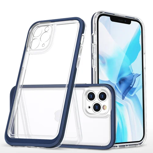 Hybrid Armor Aiškus 3 in 1 dėklas iPhone 11 Pro Max, mėlynas rėmas image 1