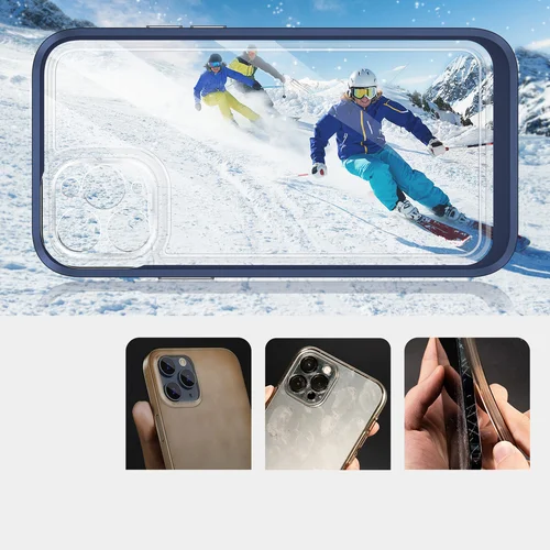 Hybrid Armor Aiškus 3 in 1 dėklas iPhone 11 Pro Max, mėlynas rėmas image 3