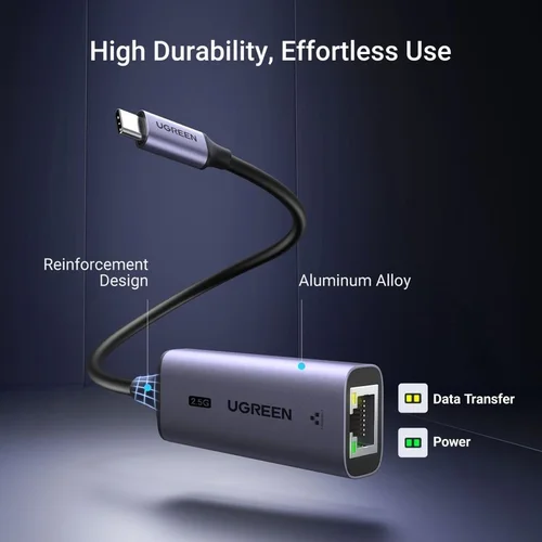 Ugreen CM648 USB-C į RJ45 Pilkas image 3