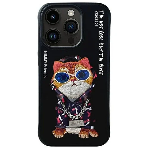 Nimmy Cool Cat dėklas iPhone 15 Pro Max, juodas image 1