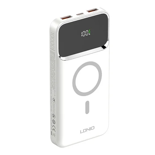 LDNIO PQ12 išorinė baterija 10 000 mAh, balta image 3