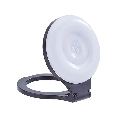 L8 magnetinis telefono stovas su LED šviesa, juodas image 1
