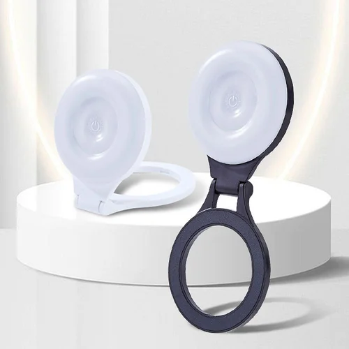 L8 magnetinis telefono stovas su LED šviesa, juodas image 2