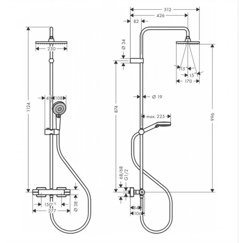 Hansgrohe Vernis Shape 26286670 termostatinė dušo sistema image 2