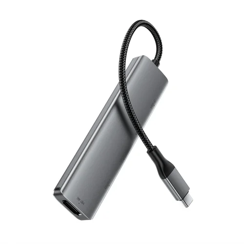 Acefast J16 USB-C 5-in-1 šakotuvas, pilkas image 3