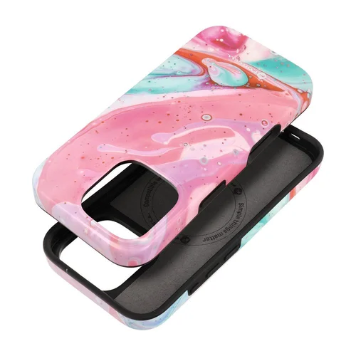 FORCELL F-PROTECT Mirage iPhone 15 Pro dėklas, rožinio marmuro image 1