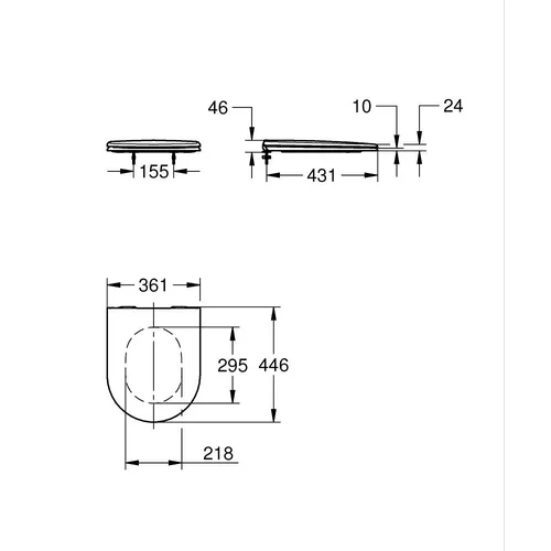 Grohe Essence 39577001 klozeto dangtis image 3