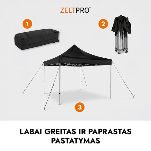 Prekybinė Palapinė 3x3 Balta Zeltpro PREMIUM+ image 3
