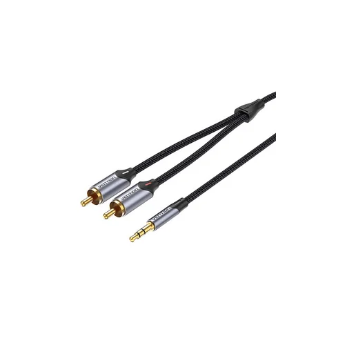 Vention BCNBK 2xRCA–3,5 mm kabelis, 8 m, pilkas image 1