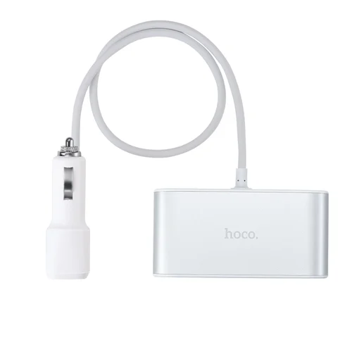 Hoco Z13 Automobilinis įkroviklis-šakotuvas, 2 USB, 3 lizdai image 2