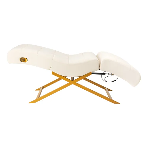 Sillon Umbra kosmetologinis krėslas, baltas ir auksinis image 3