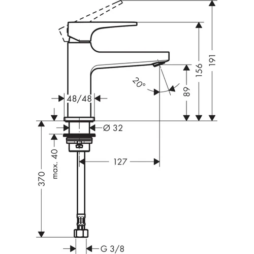 Hansgrohe Metropol 32501000 Praustuvo maišytuvas Chromo image 2