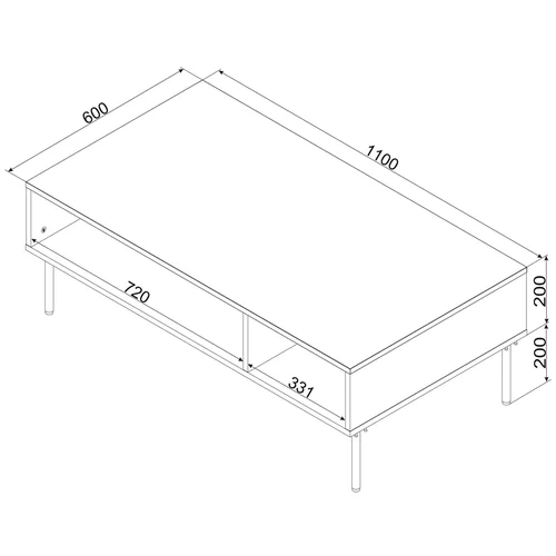Cama PALAZZO BIS kavos staliukas 110 × 60 × 40 cm, juodas image 2