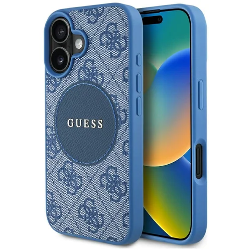 Guess 4G Circle Classic Logo MagSafe dėklas iPhone 16, mėlynas image 1