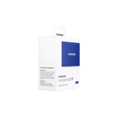Samsung T7 2 TB mėlynas nešiojamasis SSD image 3