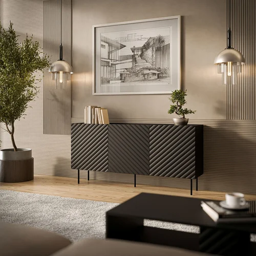 Cama LUCCA 3D juoda komoda 165 × 40 × 80 cm image 3