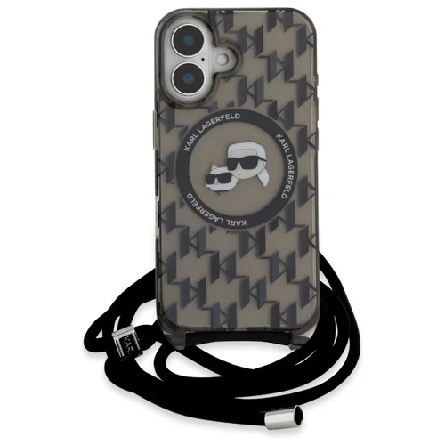 Karl Lagerfeld IML Crossbody Monogram MagSafe dėklas iPhone 16, juodas image 1
