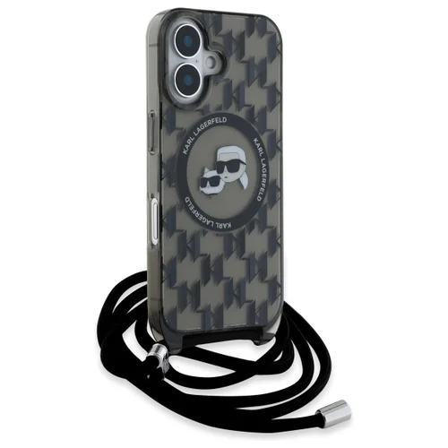 Karl Lagerfeld IML Crossbody Monogram MagSafe dėklas iPhone 16, juodas image 2