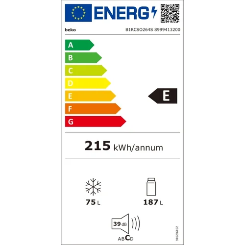 Beko B1RCSO264S Dviejų durų 262 L Sidabrinė image 3
