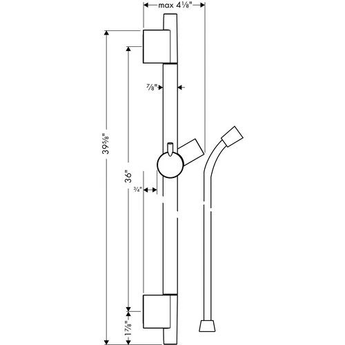 Hansgrohe Unica S Puro 90 cm dušo stovas image 2