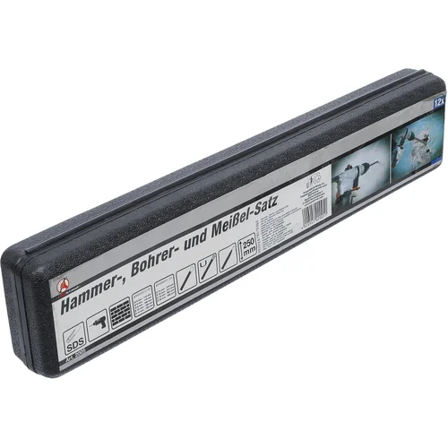 BGS technic 12 dalių SDS PLUS grąžtų ir kaltų komplektas image 3
