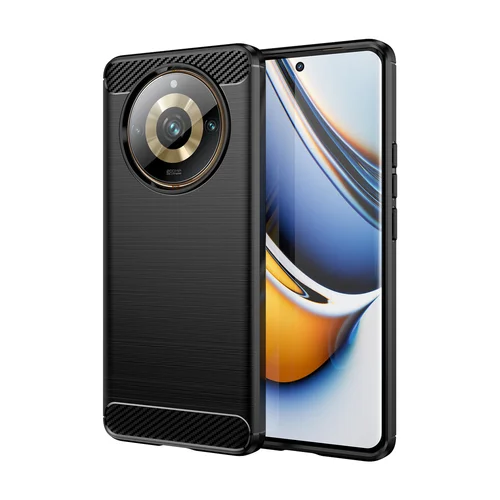 Realme 11 Pro / 11 Pro+ Carbon Case dėklas, juodas image 1
