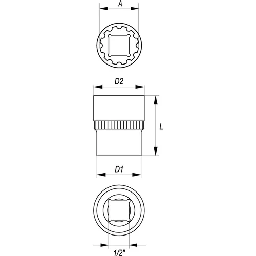 YATO YT-1460 daugiafunkcinė galvutė 8 mm 1/2 col. image 2