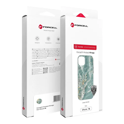 FORCELL F-PROTECT Mirage dėklas iPhone 16 Plus, žalias marmuras image 2