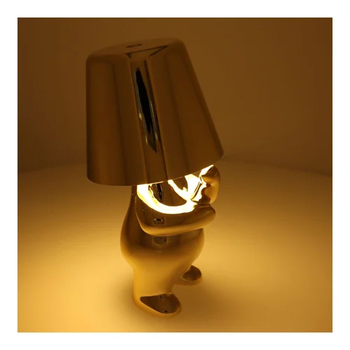 GOLD MAN Art Deco stovinti LED naktinė lempa image 3
